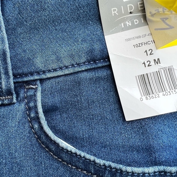 NWT Lee Rider Blue Crop Stretchy Pants 12 - Picture 3 of 4